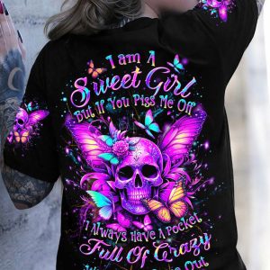 I AM A SWEET GIRL SKULL WINGS ALL OVER PRINT