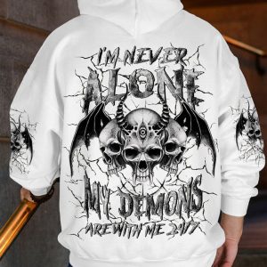 I'M NEVER ALONE SKULL DEMON ALL OVER PRINT