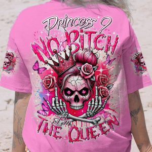 I'M THE QUEEN SKULL MESSY BUN ALL OVER PRINT