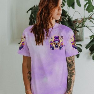 JUDGE ME WHEN SKULL MESSY BUN PURPLE ALL OVER PRINT 1