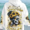 A LITTLE SUNSHINE A LITTLE SAVAGE SKULL SUNFLOWER ALL OVER PRINT