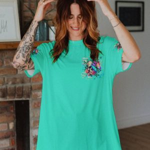 DON'T TRY TO FIGURE ME OUT SKULL BUTTERFLY ALL OVER PRINT 1