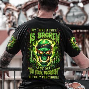 MY GIVE A F IS BROKEN MAD SKULL ALL OVER PRINT