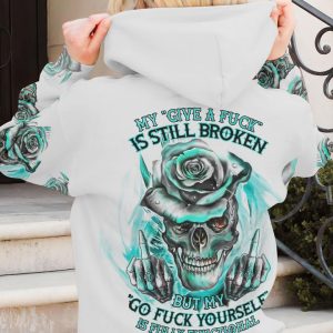 MY GIVE A F ROSE SKULL ALL OVER PRINT