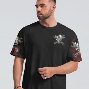 NEVER UNDERESTIMATE MECHANIC GARAGE SKULL ALL OVER PRINT 1