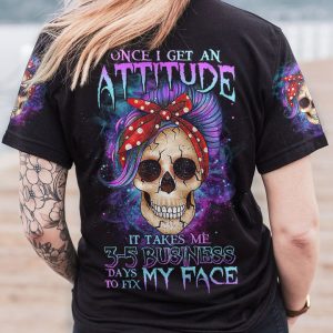 ONCE I GET AN ATTITUDE PURPLE MESSY BUN ALL OVER PRINT