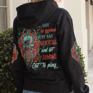 ONE DAY I'M GONNA JUST SAY ROSE SKULL ALL OVER PRINT