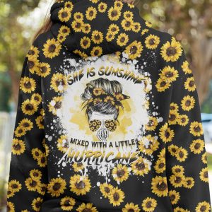 SHE IS SUNSHINE MIXED A LITTLE HURRICANE ALL OVER PRINT