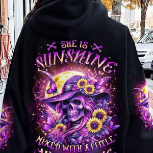 SHE IS SUNSHINE SUNFLOWER SKULL ALL OVER PRINT