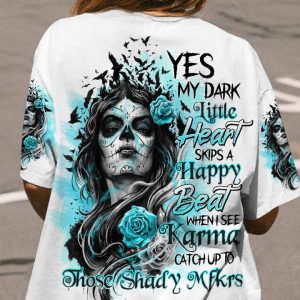 SKIPS A HAPPY BEAT SUGAR SKULL ALL OVER PRINT