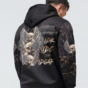 STUCK BETWEEN GOTHIC SKULL WINGS ALL OVER PRINT