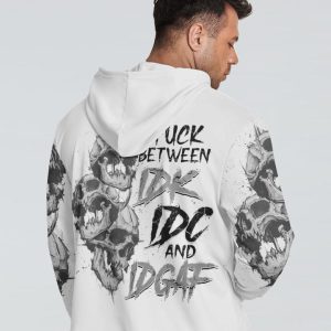 STUCK BETWEEN IDK IDC AND IDGAF SKULL ALL OVER PRINT