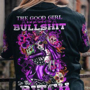 THE GOOD GIRL IN ME GOT TIRED SKULL ALL OVER PRINT