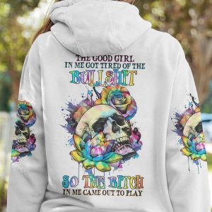 THE GOOD GIRL IN ME GOT TIRED SKULL ALL OVER PRINT