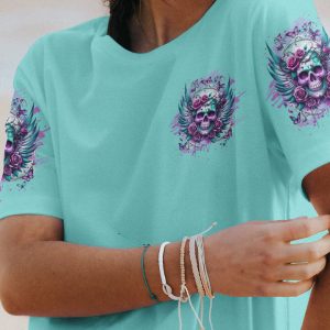 THE GOOD GIRL IN ME SKULL ROSE WINGS ALL OVER PRINT 1