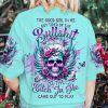 THE GOOD GIRL IN ME SKULL ROSE WINGS ALL OVER PRINT