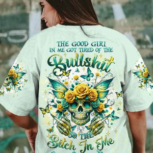 THE GOOD GIRL IN ME SUGAR SKULL WINGS ALL OVER PRINT