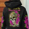UNDERESTIMATE ME SKULL WITH ROSE ALL OVER PRINT