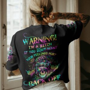 WARNING I'M A B TIE DYE SKULL ALL OVER PRINT