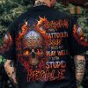 WARNING THIS TATTOOED MAN SKULL ALL OVER PRINT