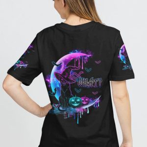 WHAT BLACK CAT CRESCENT MOON ALL OVER PRINT