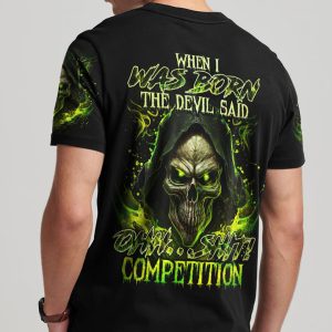 WHEN I WAS BORN REAPER FIRE GREEN ALL OVER PRINT