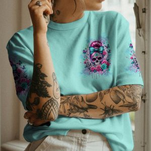 YES I'M A B BUT NOT YOURS MESSY BUN ROSE ALL OVER PRINT 1