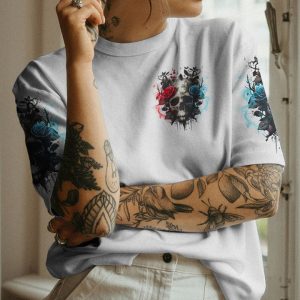 YOU COULDN'T HANDLE ME BLACK SKULL ROSE ALL OVER PRINT 1