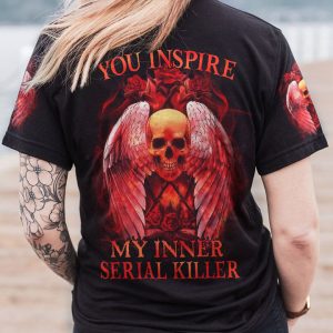 YOU INSPIRE MY INNER SERIAL K SKULL ROSE ALL OVER PRINT
