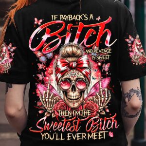 YOU'LL EVER MEET MESSY BUN SKULL ALL OVER PRINT