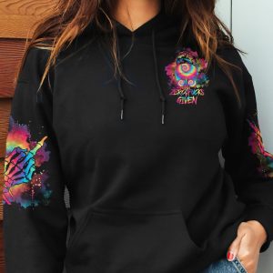 ZERO F GIVEN TIE DYE MESSY BUN BLACK ALL OVER PRINT 1