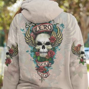 ZERO F GIVEN WINGS SKULL ALL OVER PRINT