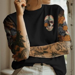 ZERO FCKS GIVEN FLOWER SKULL ALL OVER PRINT 1