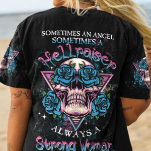 ALWAYS A STRONG WOMAN TRIANGLE SKULL ALL OVER PRINT 1