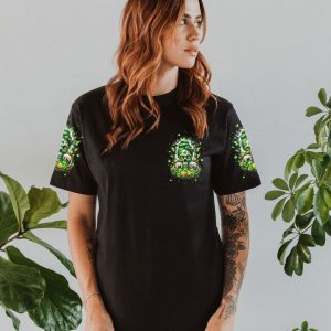 B GIRLS CHUG BEER MESSY BUN SKULL PATRICK'S DAY ALL OVER PRINT 1