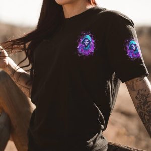 BE CAREFUL WHEN I'M SILENT SKULL LADY ALL OVER PRINT 1