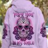 CAN YOU SEE THE F YOU SUGAR SKULL ROSE PURPLE ALL OVER PRINT