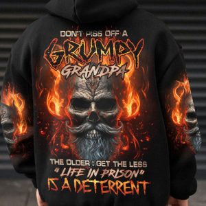 DON'T PISS OFF A GRUMPY GRANDPA SKULL ALL OVER PRINT