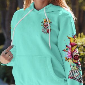 FRESH OUT OF F MESSY BUN SKULL ALL OVER PRINT 1