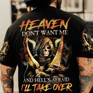 HEAVEN DON'T WANT ME SKULL REAPER ALL OVER PRINT