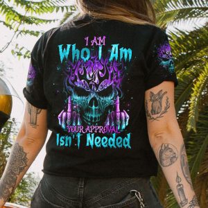 I AM WHO I AM FIRE TATTOO SKULL ALL OVER PRINT