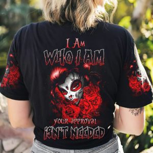 I AM WHO I AM SUGAR SKULL ALL OVER PRIN