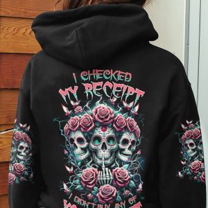 I CHECKED MY RECEIPT SKULL ROSE ALL OVER PRINT