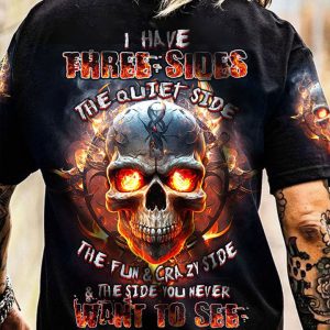 I HAVE THREE SIDES FIRE SKULL ALL OVER PRINT
