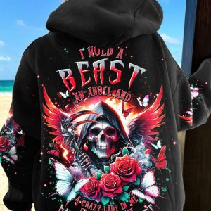 I HOLD A BEAST AN ANGEL WINGS SKULL ALL OVER PRINT