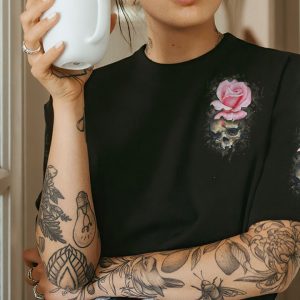 I TRY TO BE A NICE PERSON ROSE SKULL ALL OVER PRINT 1