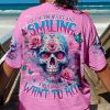 IF I'M TOO QUIET AND SMILING SUGAR SKULL ROSE ALL OVER PRINT
