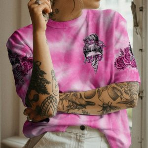 I'M A B DON'T TRY ME ROSE MESSY BUN TIE DYE ALL OVER PRINT 1