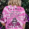 I'M A B DON'T TRY ME ROSE MESSY BUN TIE DYE ALL OVER PRINT