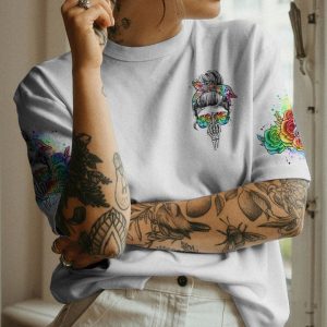 I'M A B DON'T TRY ME ROSE MESSY BUN TIE DYE WHITE ALL OVER PRINT 1